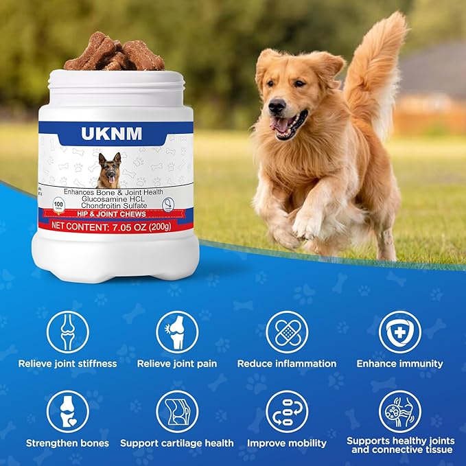 Dog Hip and Joint Supplement,100 Count,Chicken Flavor,Pain and Inflammation Relief Chews with Glucosamine, MSM, Vitamin C, Omega 3,Treats Hip Dysplasia, Arthritis,for Hip & Joint Health, Pain Relief-PawvioPets