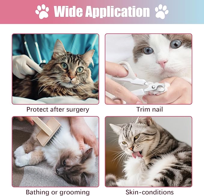 Cat Cone Collar Soft, Adjustable Cat Recovery Collar to Stop Licking After Surgery Protective E Collar for Cats Small Dogs, Dounut M-PawvioPets