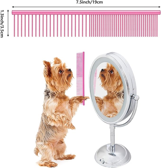 3 Pcs Stainless Steel Grooming Combs for Matted and Tangled Long Hair - Pet Guide Clippers for Dog and Cat-PawvioPets