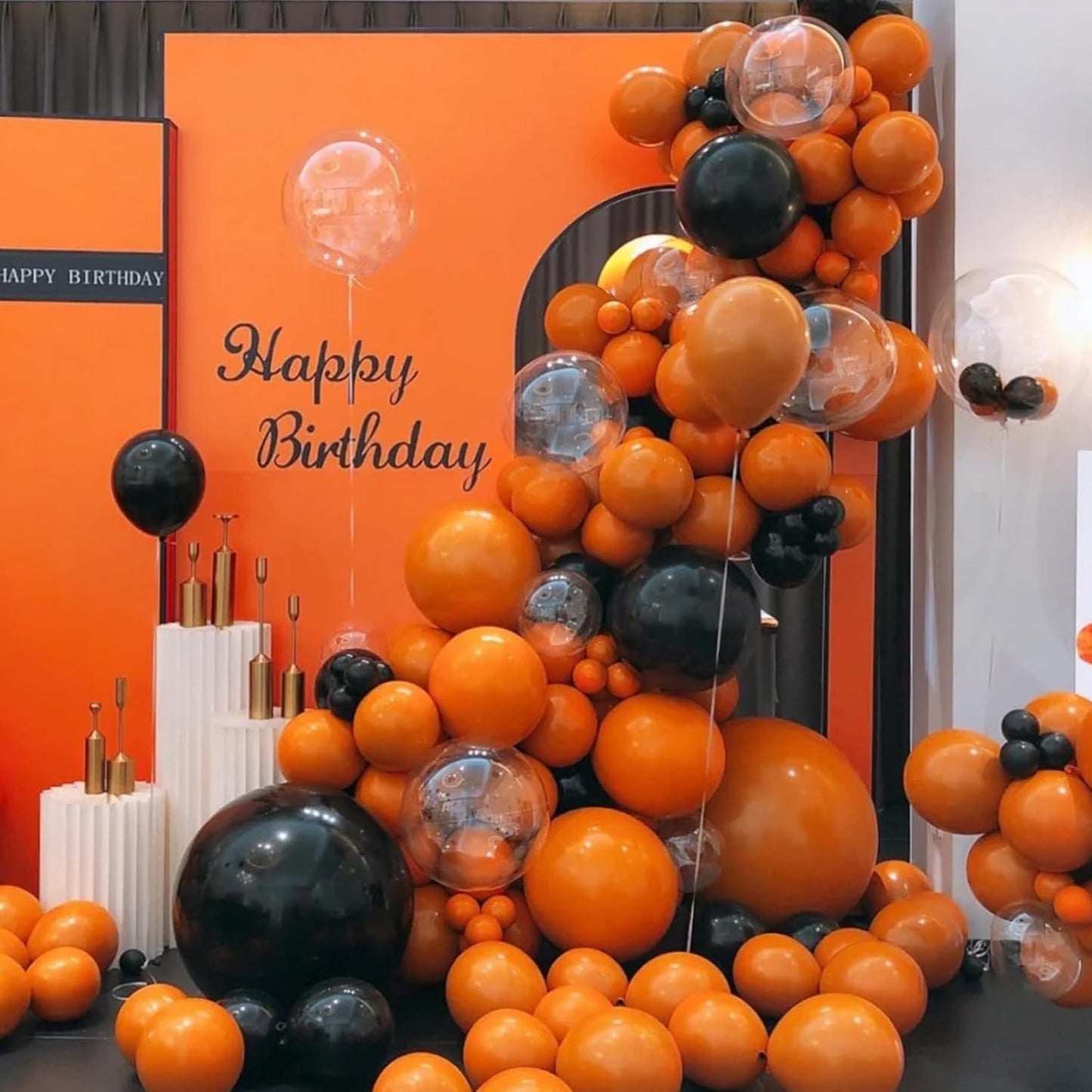 90pack Retro Orange Balloons Different Size 18/12/10/5 Inch Retro Orange Balloon Garland Arch Kit for Graduation, Wedding, Birthday, Baby Shower, Anniversary Party Decorations