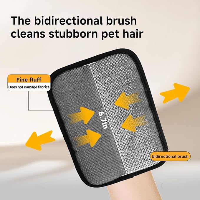 2-in-1 Pet Grooming Glove & Fabric Hair Remover - Reusabie, Silicone Massage Bristles,Static Adhesion for Quiuck Shedding Control,Safe for Dogs & Cats-PawvioPets