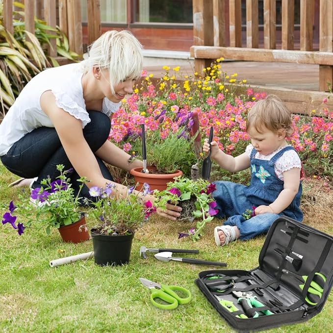 Bonsai Tool Kit, 21 Pcs Gardening Tools Set Include Garden Pruning Shears, Plant Trimming Scissors, Training Wire, Succulent Tool, Leather Bag Storage, Gardening Gifts for Women, Plant Lovers-PawvioPets