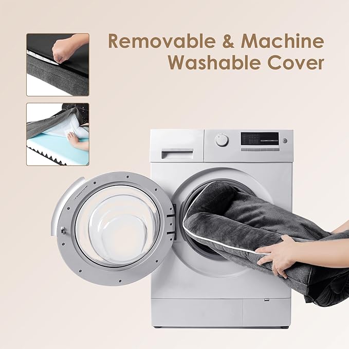 EHEYCIGA Orthopedic Dog Beds for Large Dogs, Waterproof Memory Foam Large Pet Bed with Sides, Non-Slip Bottom and Egg-Crate Foam Dog Couch Bed with Washable Removable Cover, Dark Grey-PawvioPets