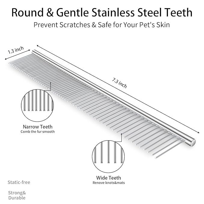 3 PCS Dog Grooming Brush Kit – Self Cleaning Slicker Brush for Shedding Short & Long Haired Dogs & Cats. Removes Loose Fur, Undercoat, Mats, Tangles for Small, Medium & Large Pets. Purple-PawvioPets