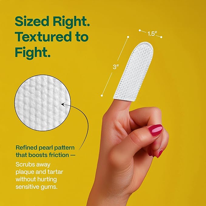 DOCO Dog Teeth Cleaning Wipes Dental Finger Wipes for Cats & Dogs Remove Plaque & Tartar, Freshen Breath, No Rinse, Easy Pet Tooth Cleaning Kit for Oral Care, Coconut & Grapefruit Flavor, 50 Count-PawvioPets