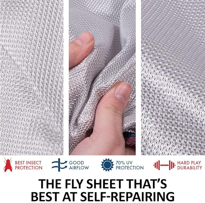 Dura-Tech RipGuard Adjusta-Fit Horse Fly Sheets | Self-Repairing Durability | Enhanced UV & Insect Protection | Ideal for All Horse Breeds-PawvioPets
