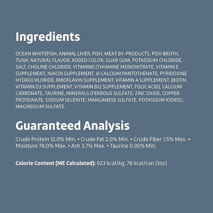 Amazon Brand - Wonder Bound Wet Cat Food, Pate, No Added Grain, (Whitefish & Tuna), 3 ounce (Pack of 24)-PawvioPets