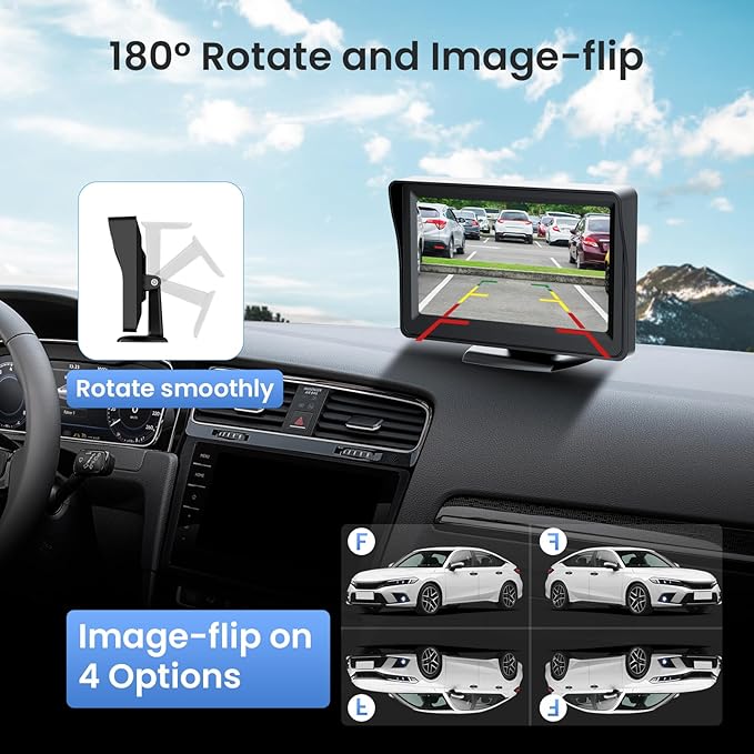 5'' HD 1080P Backup Camera, Backup Camera for Car, Reverse Rear Camera with Night Version 130° Wide Angle, Waterproof, Strong Signal for Car, Van, Truck, Trailer-PawvioPets