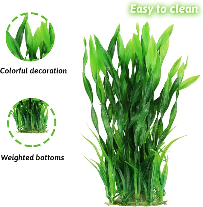 Aquarium Plants, 20pcs Fish Tank Decor Green Plants Artificial Aquarium Decorations for Household and Office Aquarium Simulation, Small to Large-PawvioPets