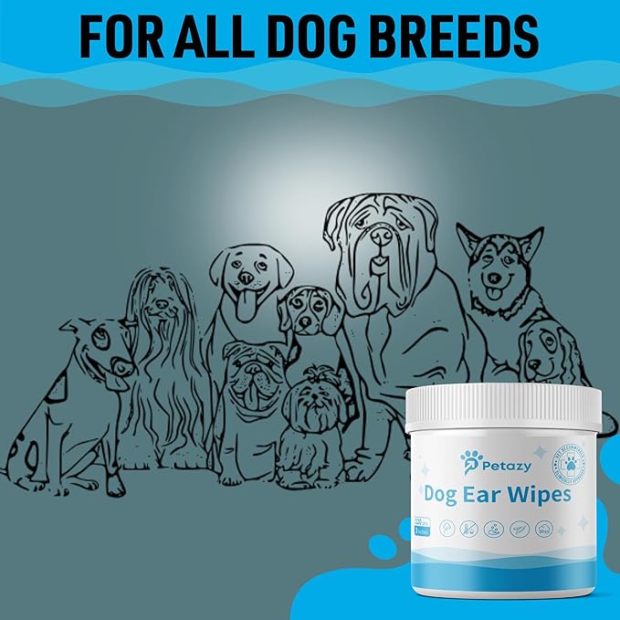 Dog Ear Wipes for Dog Yeast Wax Itch and Odor | Unscented Dog Ear Cleaner for Dogs | Natural Cleaning Puppy Ear Wipes | Soothing Ear Wipes for Pets Cat | Natural Ingredients | 125 XL Pcs-PawvioPets