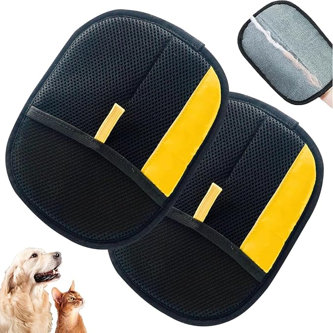 2pc Pet Hair Removal Glove,Pet Grooming Gloves,Cat Grooming for Hair Removal,Versatile Reusable Pet Hair Remover Glove-PawvioPets