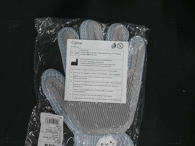 2 in 1 Pet Grooming Glove for Cats & Dogs, Efficient Deshedding Brush Pet Long Short Fur Removal Glove, Gentle Massaging Puppy Kitten Bathing Grooming Brush Tool, Easy Clean Floating Hair Mitt-PawvioPets