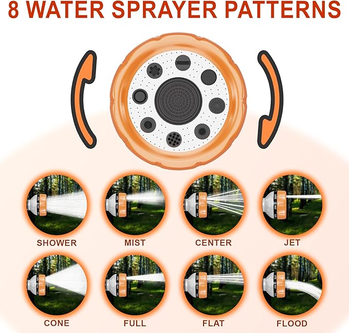 Dog Washing Hose Attachment, Pet Shower, Upgrade 8-in-1 Mode Dog Shower Attachment with 3.5oz 100cc Soap Dispenser, Replacement Hose Adapter for Pet Washing Irrigated Lawn Patio Car Cleaning-PawvioPets