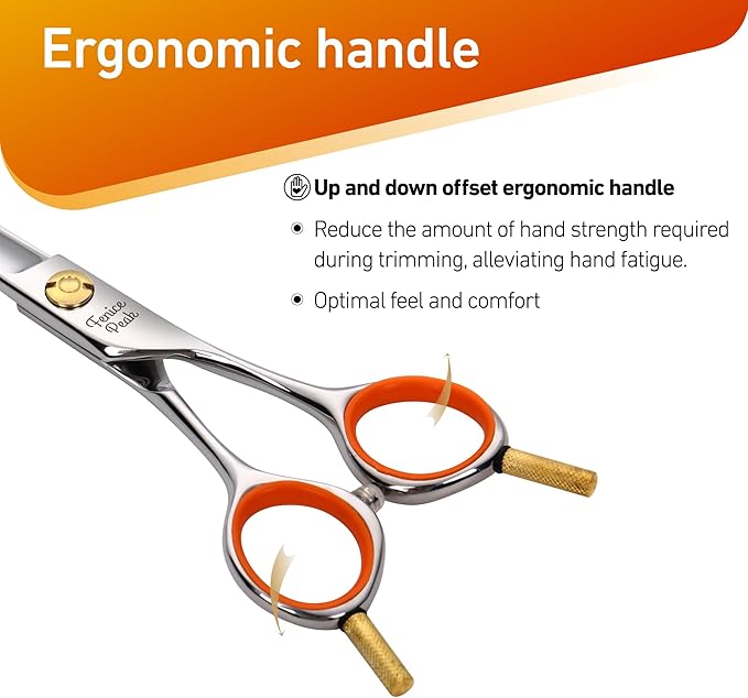 Fenice Peak 6'' Small Straight Scissors Lightweight Dog and Cat Grooming Scissors with Safety Round Tip JP440C Stainless Steel Sharp Blades for Body Facial Nose Ear and Paw Hair Easy Use-PawvioPets