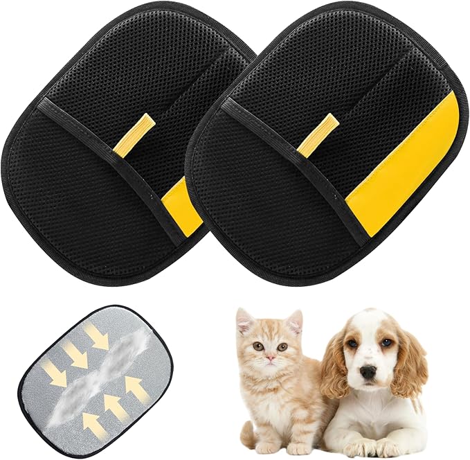 Atsy Pet Hair Removal Glove for Cats & Dogs,Electrostatic Pet Hair Removal Gloves,Reusable Pet Hair Removal Tool,Cat Grooming Gloves for Hair Removal for Couch, Furniture, Carpet, Curtain(2PCS)-PawvioPets