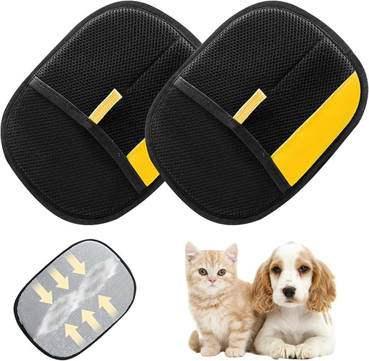 Atsy Pet Hair Removal Glove for Cats & Dogs,Electrostatic Pet Hair Removal Gloves,Reusable Pet Hair Removal Tool,Cat Grooming Gloves for Hair Removal for Couch, Furniture, Carpet, Curtain(2PCS)-PawvioPets