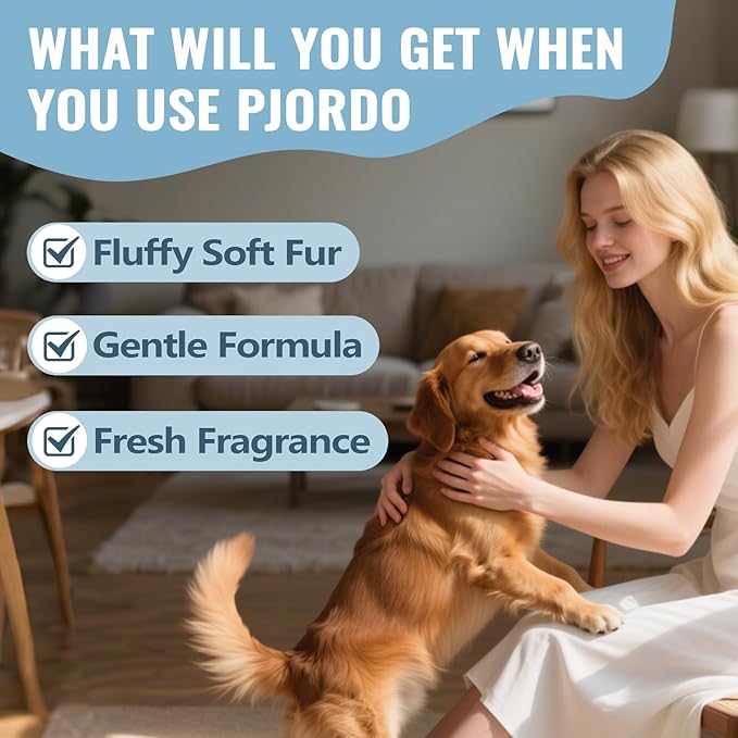 Dog Detangler Grooming Spray 10 Fl Oz, Leave in Pet Conditioner for Hair Dematting, Dry Skin & Pet Fur Shedding, Deodorization & Itch Relief & Reduces Tangles, Suitable for All Coat Types-PawvioPets