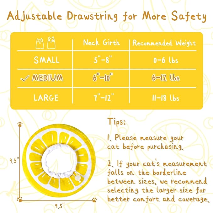 ANWA Adjustable Cat Cone Collar Soft, Cute Cat Donut Collar After Surgery, Kitten Recovery Cones to Stop Licking-PawvioPets