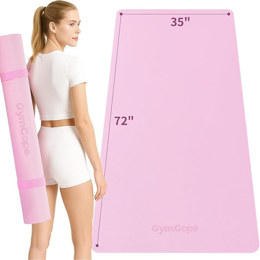 Extra Large Yoga Mat - 72"x35", 72"x48", 78"x57" - Wide TPE Exercise Mat for Home, Stretching, Couples & Family Workouts - 6-12mm Thick, Non-Slip & Waterproof - with Carry Bag and Straps-PawvioPets