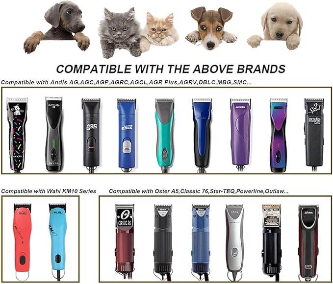 40 Blades for Dog Grooming Blades Compatible with Andis,Oster A5,Wahl km10 Dog Clippers,Size-#40, 1/100-Inch Cut Length (0.25mm) (3pcs #40)-PawvioPets