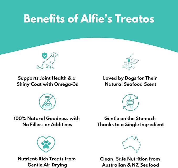ALFIE'S TREATOS Sardines for Dogs & Cats (2.65 oz), Air-Dried Fish Dog Treats, Omega-3 Food Topper, Single Ingredient, Australian Wild-Caught, Freeze-Dried Alternative-PawvioPets