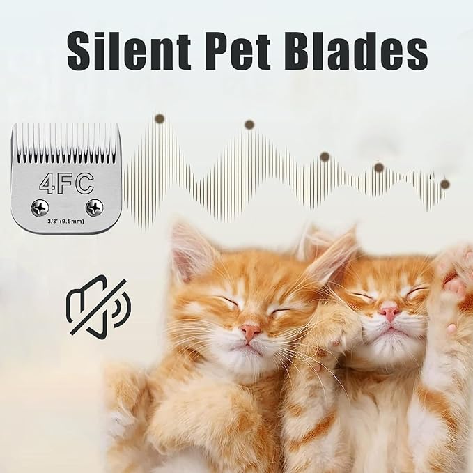 3Pack 4FC Blades for Dog Grooming Blades Compatible with Andis,Oster A5,Wahl km10 Dog Clippers,Detachable Dog Clipper Blade for Dog Cat Horse Animal,Size-#4FC, 3/8-Inch Cut Length (9.5mm)-PawvioPets