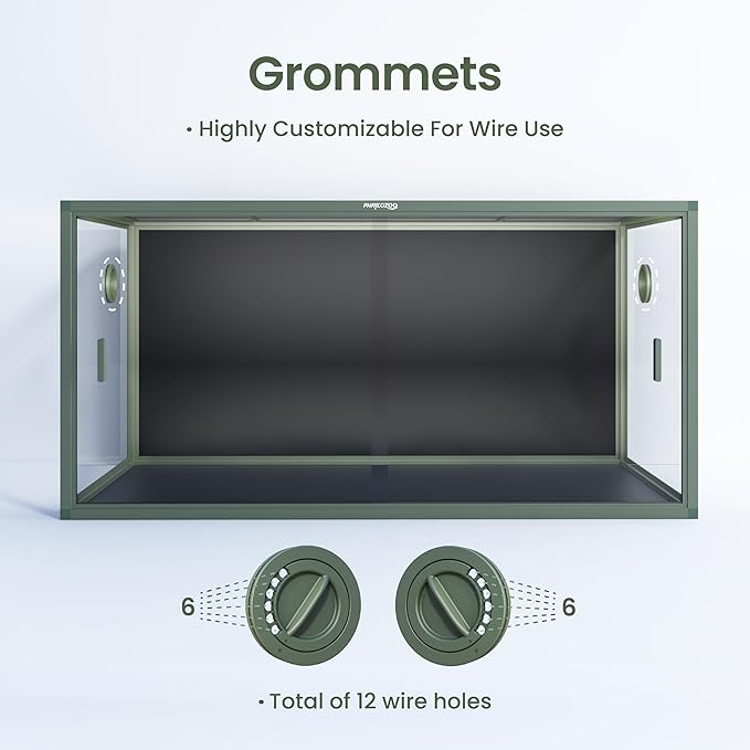 120 Gallon Bearded Dragon Tank,48" x 24" x 24" Reptile Tank with Sliding Door Top Screen Ventilation, Front Opening Reptile Enclosure for Easy Maintenance-PawvioPets