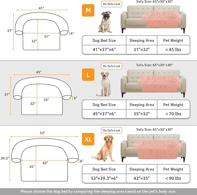 GGIB Calming Dog Bed Fluffy Plush Dog Mat for Furniture Protector with Removable Washable Cover for Large Medium Small Dogs and Cats (Large, Pink)-PawvioPets