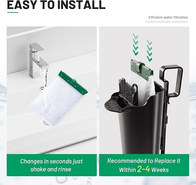 16 Count Medium Filter Cartridges Compatible with Whisper Bio Bag Filters, Large Aquarium Filter Cartridge for Whisper 10i/IQ10/PF10 and Repto Filter 90 GPH-PawvioPets