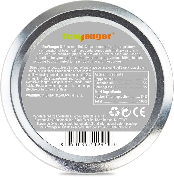 EcoVenger Flea & Tick Collar Repellent 2-Pack White, Fits Both Dogs & Cats, Built-in Pant-Based Formula Strong Repellency Slow Release, Lasting Deterrence and Protection, Pleasant Aroma, Waterproof-PawvioPets