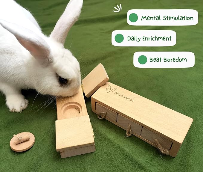 Dewonch Small Animals Hide Treats Foraging Puzzle Toys, Pet Interactive Snuffle Logic Game for Mental Enrichment,for Guinea Pigs,Rabbits,Chinchillas-PawvioPets