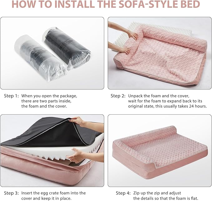 BFPETHOME Orthopedic Dog Beds for Large Dogs-Waterproof Sofa Pet Bed with Removable Washable Cover, Big Dog Bed with Waterproof Lining and Nonskid Bottom,Pet Bed for Large Dogs-PawvioPets