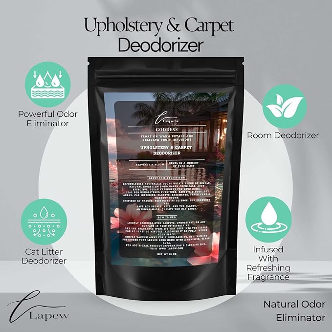 Goddess Carpet Freshener Powder: Powerful Odor Eliminator for Home, Upholstery Deodorizer, Carpet Deodorizer, Pet Urine, Cat Litter Box - Sweet Grace Fragrance-PawvioPets