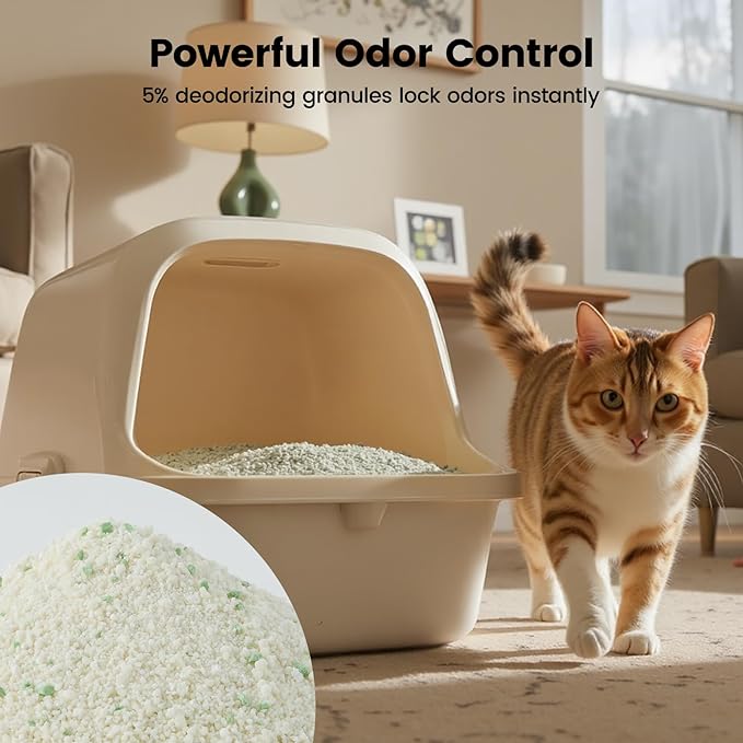 Gardner Pet Cassava Cat Litter, Clumping Cat Litter with Odor Control, Low Dust, Natural Plant-Based Litter, Fast Absorption & Low Tracking Kitty Litter, Unscented with Deodorizing Pellets (9LBS*4)-PawvioPets