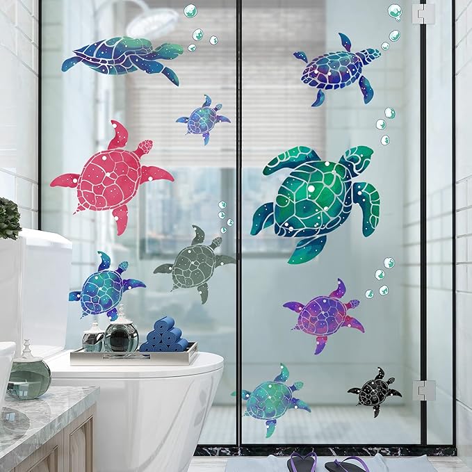 Amaonm Creative 3D Ocean Tortoise Wall Sticker Removable Under The Sea Animal Wall Decals Sea Turtle Peel and Stick Decor for Kids Baby Girls Boys Bedroom Bathroom Living Room Nursery Decoration-PawvioPets