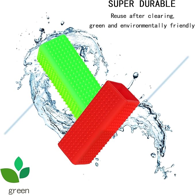 2pcs Pet Dog Cat Hair Remover, Pet Hair Removal Tool, Hollow Cleaner Brush for car，Interior, Furniture, Sofa (red and green)-PawvioPets