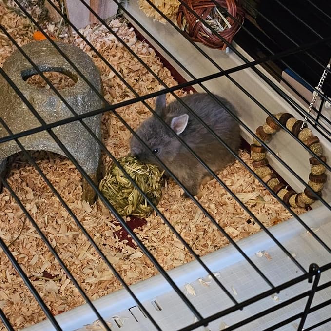 6 Pcs Bunny Timothy Grass Ball Natural Chew Toy Woven Chewing Toys Rabbit Molar Small Animals Teeth Grinding Suitable for Hamster Totoro Gerbils Guinea Pig Squirrel-PawvioPets