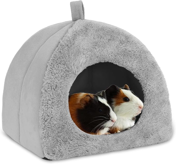 BWOGUE Guinea Pig House Bed Cozy Hamster Cave Large Hideout for Dwarf Rabbits Hedgehog Bearded Dragon Winter Nest Hamster Cage Accessories-PawvioPets