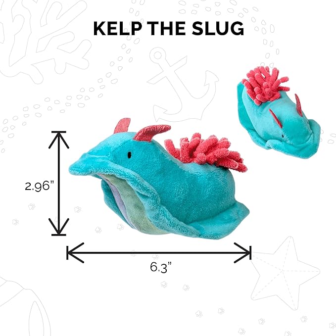 Furhaven 2-Pack Cat Toys w/ 2x Catnip Bags for Indoor Cats, Washable & Durable w/ Refillable Catnip Pocket - Plush Sea Slug Cat Toy Set - Blue/Tie Dye, Set of 2-PawvioPets