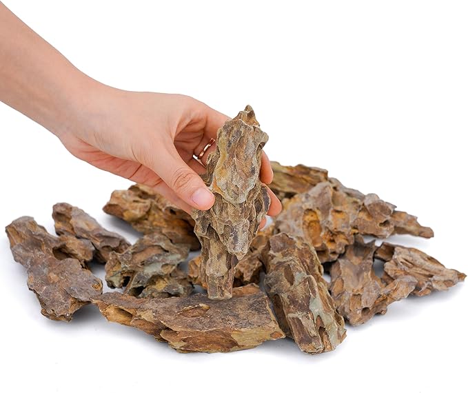2-4 Inches Natural Dragon Stone 20 PCS Aquarium Rocks for Aquascaping, Aquarium Landscaping, Terrariums, Fish Tank Decoration, Vivariums, Paludarium, Reptile and Amphibian Enclosures-PawvioPets