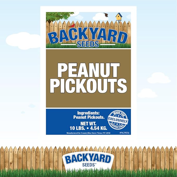 CountryMax Backyard Seeds Shelled Whole Peanuts for Woodpeckers, Birds, Squirrels & Wildlife – Premium Wild Animal Food, 10 lbs Bag-PawvioPets