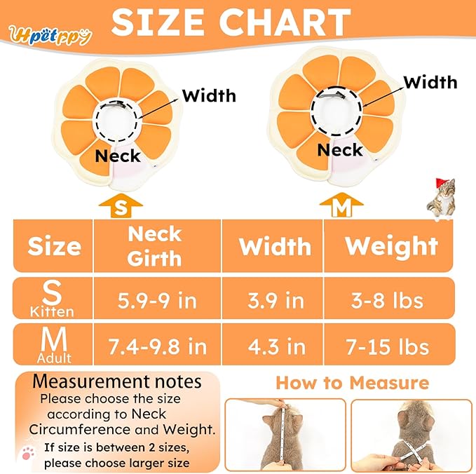Cat Cone Collar Soft, Waterproof Cat Recovery Collar After Surgery, Adjustable Pet Donut Collar, Safety Elizabethan Collar to Prevent Licking Wounds for Kittens, Pet Cone Alternative-PawvioPets