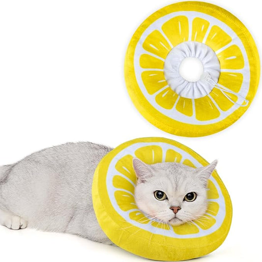 ANWA Adjustable Cat Cone Collar Soft, Cute Cat Donut Collar After Surgery, Kitten Recovery Cones to Stop Licking-PawvioPets