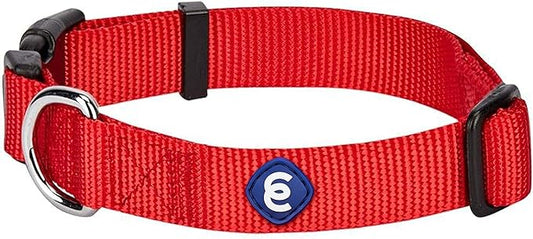 Blueberry Pet Essentials Matching Large Dog Collar | Adjustable Classic Solid Color Nylon Dog Collars for Large Dogs | Rouge Red Dog Collar for Large Dogs-PawvioPets