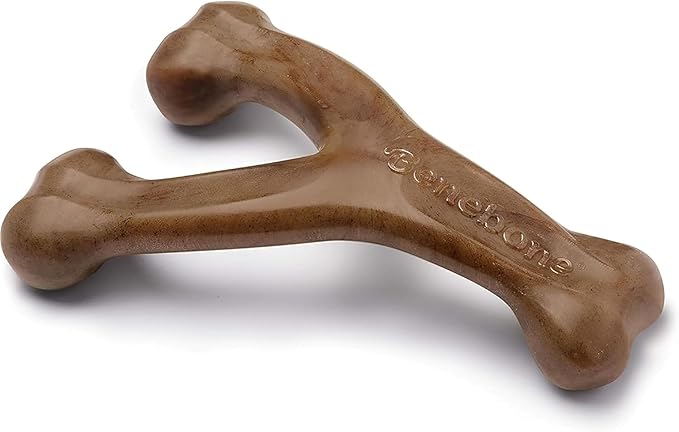 Benebone Wishbone Durable Dog Chew Toy for Aggressive Chewers, Made in USA, Small, Real Bacon Flavor-PawvioPets