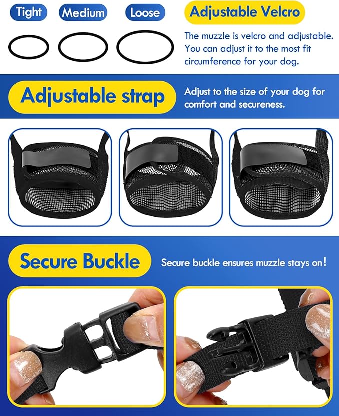 Dog Muzzle, Soft Air Mesh Muzzle for Small Medium Large Dogs Anti Biting Barking Chewing, Breathable Drinkable Adjustable Loop Pets Muzzle for German Shepherd Husky Labrador Retriever (Black,XL)-PawvioPets