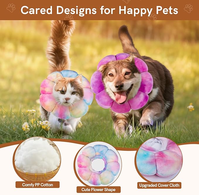 Cat Collar Soft, Adjustable Soft Protective Neck Cats Recovery Cone After Surgery-PawvioPets