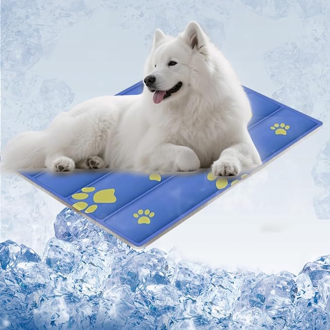 Dog Cooling Mat, Cooling Mat for Dogs & Cat, Provides Instant Relief for Small, Medium, Large Dogs, Washable, Non-Slip Design, Perfect for Hot Summer Days to Keep Pets Comfortable(Large 23.6''*35.4'')-PawvioPets