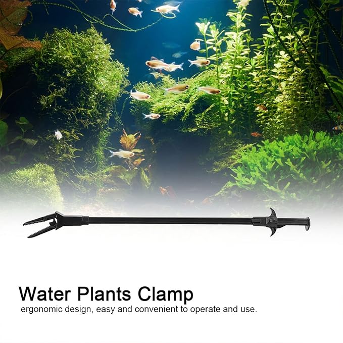 Aquarium Tweezer, 19.7 inch Aquarium Tongs, Water Plants Algae Plastic Clamp Clip Cleaning Tool, Multi Purpose Plant Pruning Pliers Cleaner Fish Tank Tweezer for Fresh and Saltwater Fish Tanks-PawvioPets