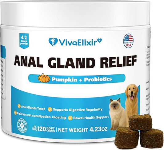 Cat Constipation Relief - Chewable Tablets - with Pumpkin, Psyllium Husk, Prebiotics & Probiotics - Supports Gut Hydration, Bowel Regularity & Immune Health - 120 Tablets-PawvioPets